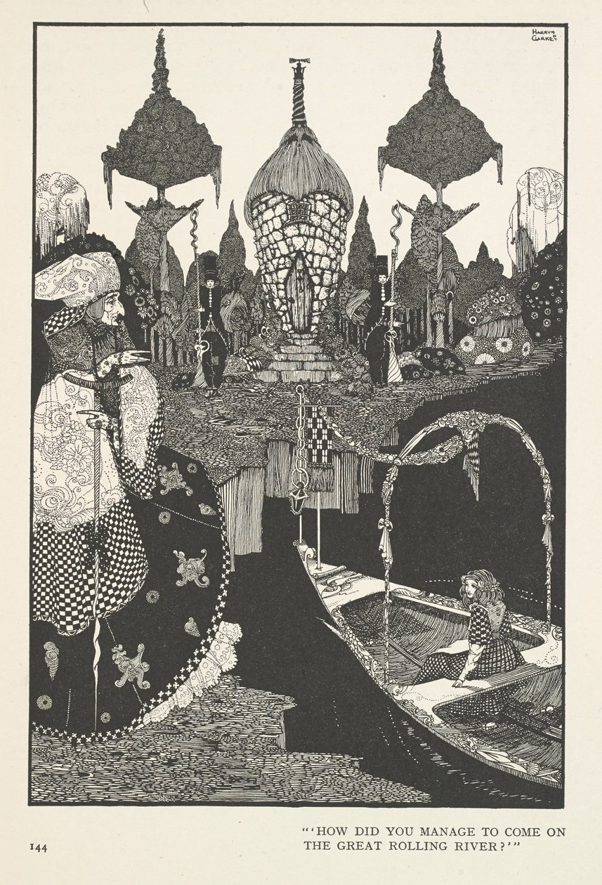 Snødronningen. Hvordan klarte du å komme på den store bølgende elven? av Harry Clarke
