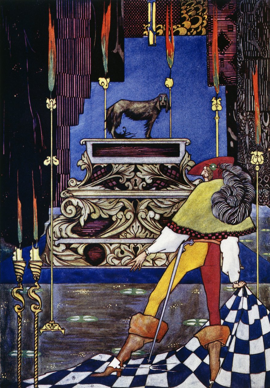 The tinderbox, eventyr av Hans Christian Andersen (1805-1875), illustrasjon av Harry Clarke (1890-1931) av Harry Clarke