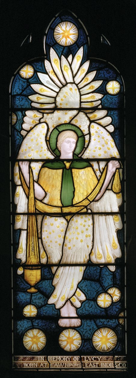 Engel med røkelseskar, 1872-73 (farget glass) av Harry Ellis Wooldridge