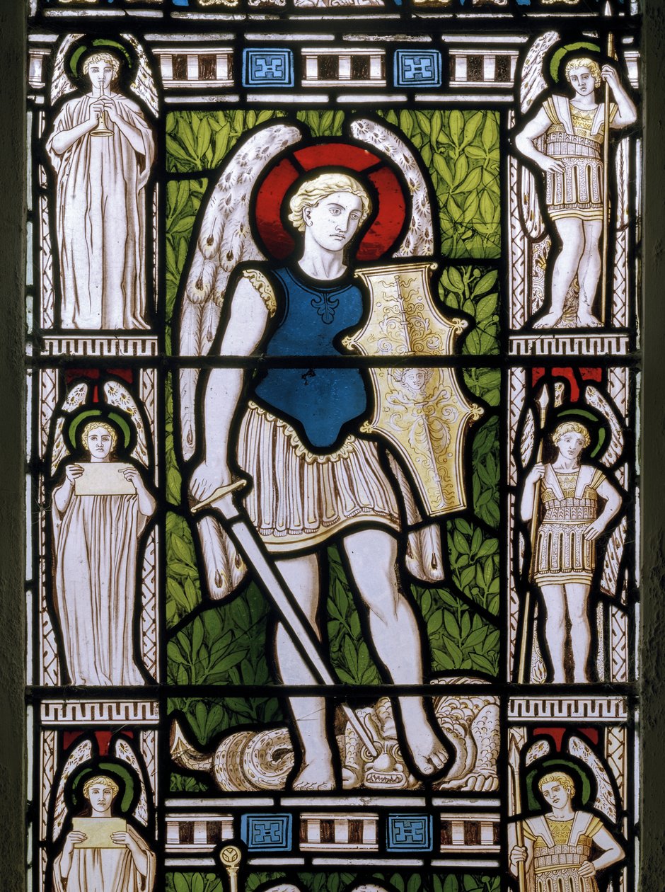 Minley, St Andrew, James Powell & Sons, Harry Ellis Wooldridge, Erkeengelen Michael, 1870 av Harry Ellis Wooldridge