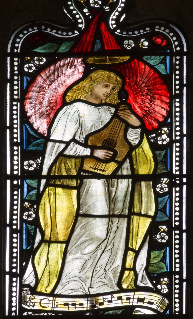 Musical Angel, 1876 (farget glass) av Harry Ellis Wooldridge
