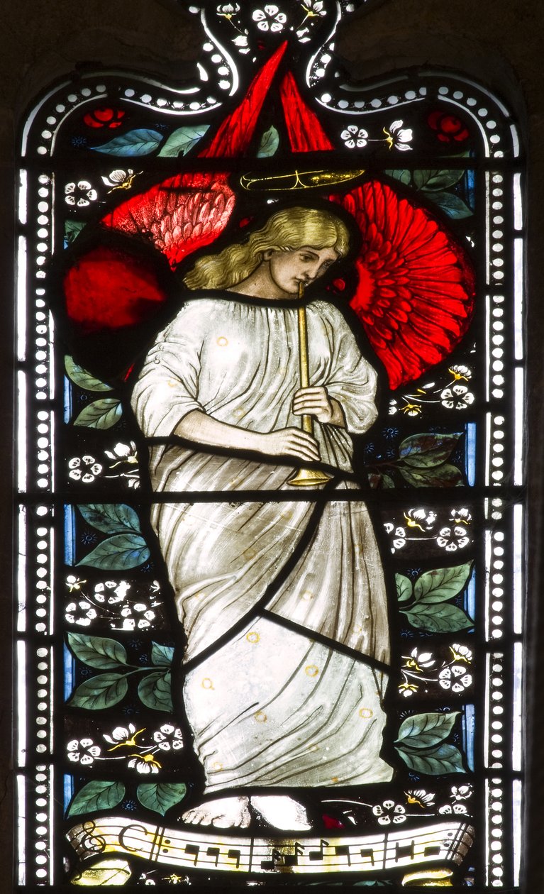 Musical Angel, 1876 (farget glass) av Harry Ellis Wooldridge