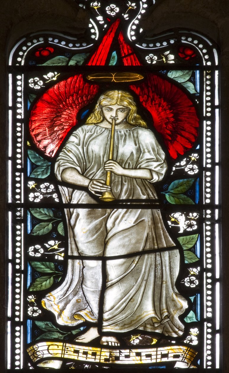Musical Angel, 1876 (farget glass) av Harry Ellis Wooldridge