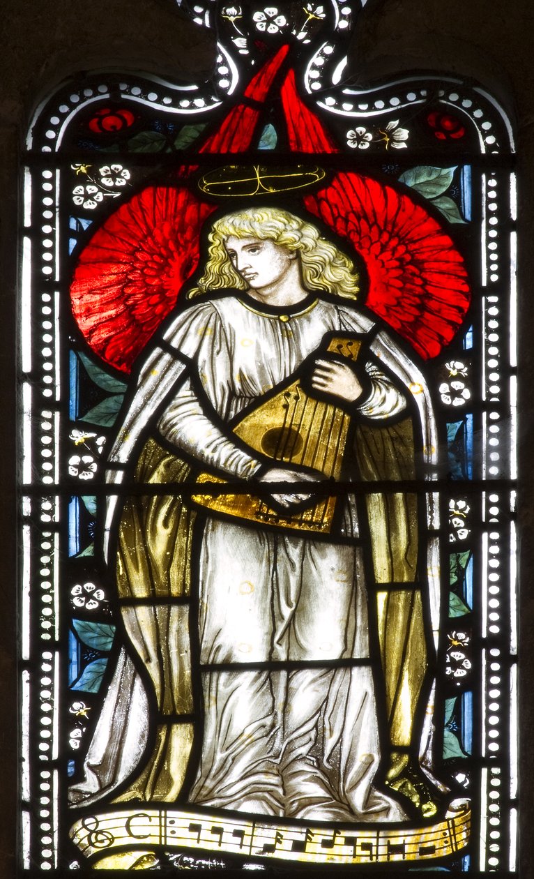 Musical Angel, 1876 (farget glass) av Harry Ellis Wooldridge