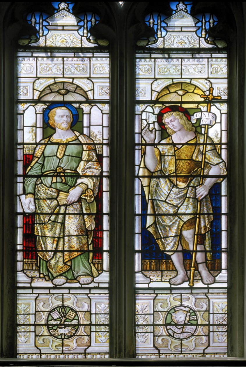 Oxford, Oriel College Chapel, James Powell & Sons, Harry Ellis Wooldridge, St Peter & John The Baptist, 1885 av Harry Ellis Wooldridge
