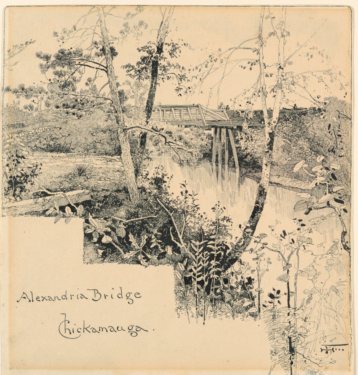 Alexandria Bridge, Chickamauga av Harry Fenn