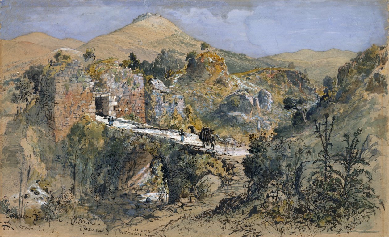 Caesarea Philippi (Banias) (akvarell) av Harry Fenn