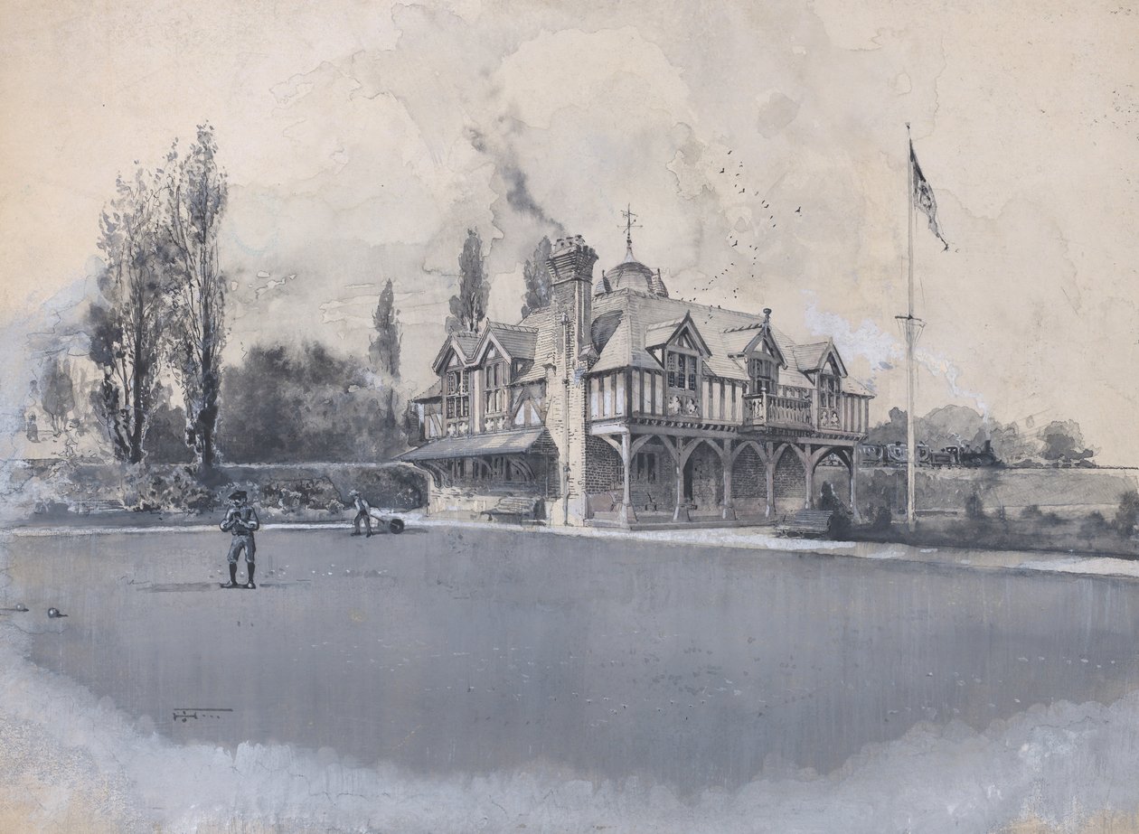 Athletic Club på Bowling Green, ca. 1900. av Harry Fenn