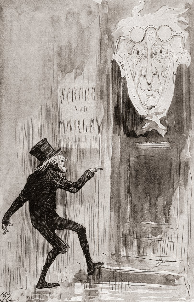 Illustrasjon for A Christmas Carol fra The Christmas Books av Charles Dickens av Harry Furniss