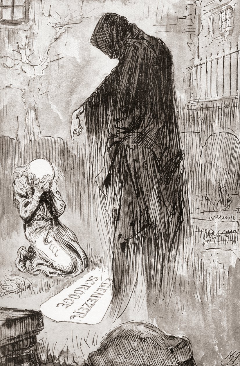 Illustrasjon for A Christmas Carol fra The Christmas Books av Charles Dickens av Harry Furniss
