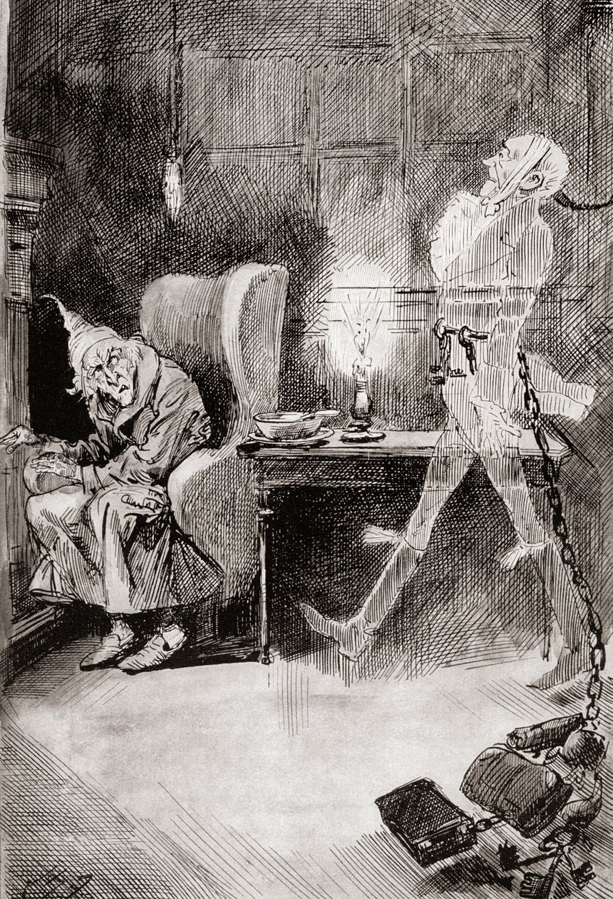 Illustrasjon for A Christmas Carol fra The Christmas Books av Charles Dickens av Harry Furniss