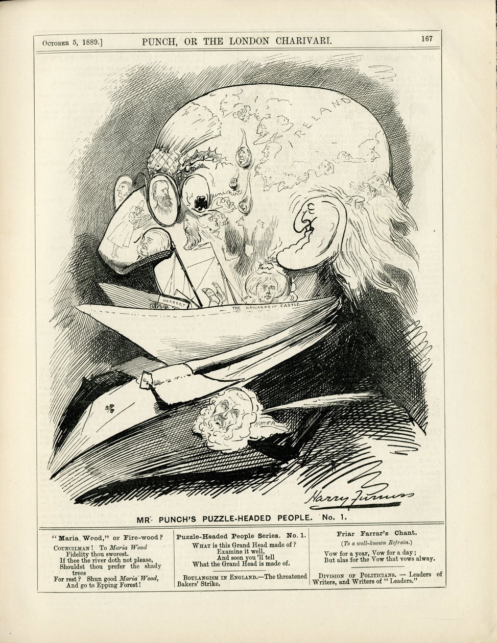 Illustrasjon av Harry Furniss (1854-1925) i Punch av Harry Furniss