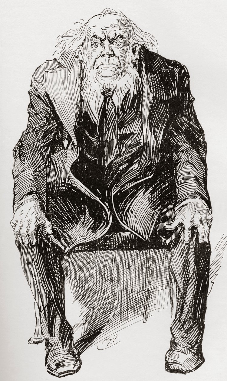 Provis. Illustrasjon av Harry Furniss for Charles Dickens-romanen Great Expectations, fra The Testimonial Edition utgitt 1910. av Harry Furniss