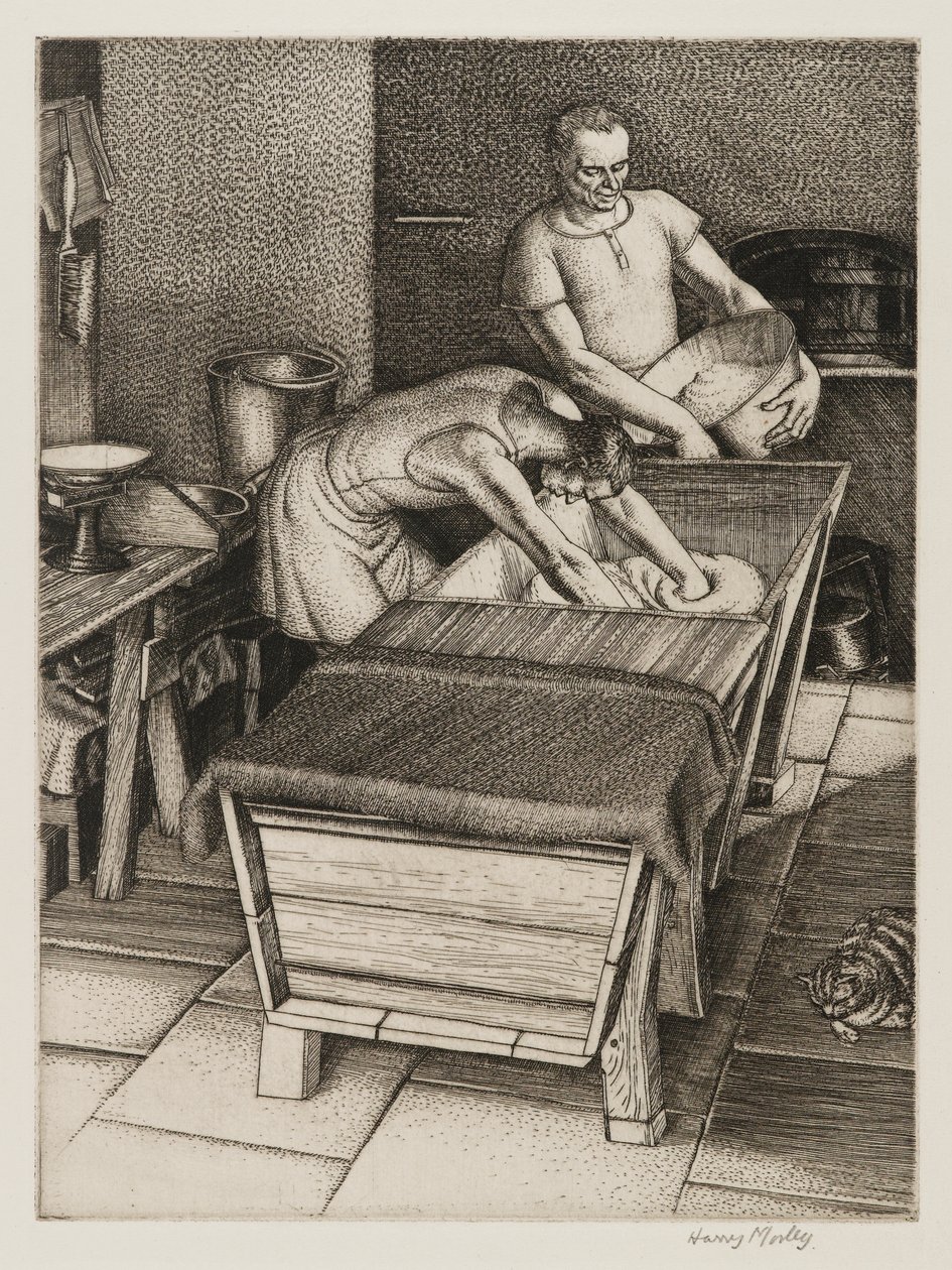 The Bakehouse, 1934 (linjegravering) av Harry Morley