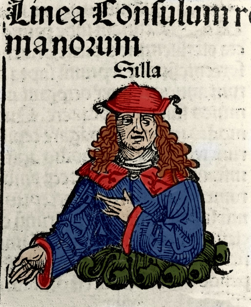 Representasjon av den romerske politikeren Lucius Cornelius Sulla (formann eller sylla) (138-68 f.Kr.) Xylografi av "" Chronicles of Nuremberg"" av Hartmann Schedel av Hartmann Schedel
