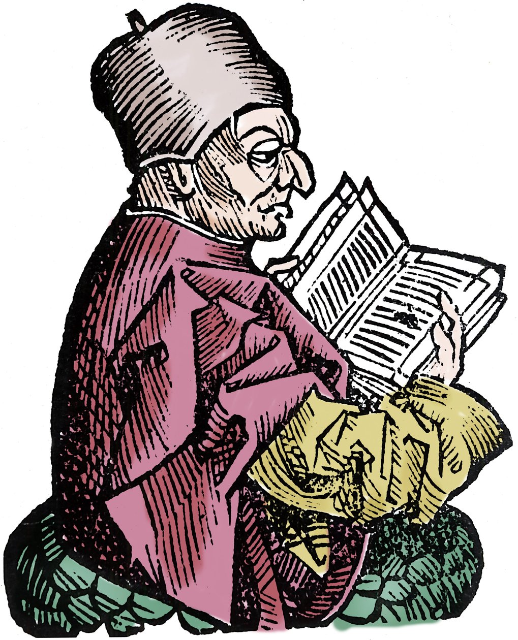 Historikeren og teologen Bede den ærverdige (673-735) (Beda Venerabilis). Xylografi av "" Chronicles of Nuremberg"" av Hartmann Schedel av Hartmann Schedel