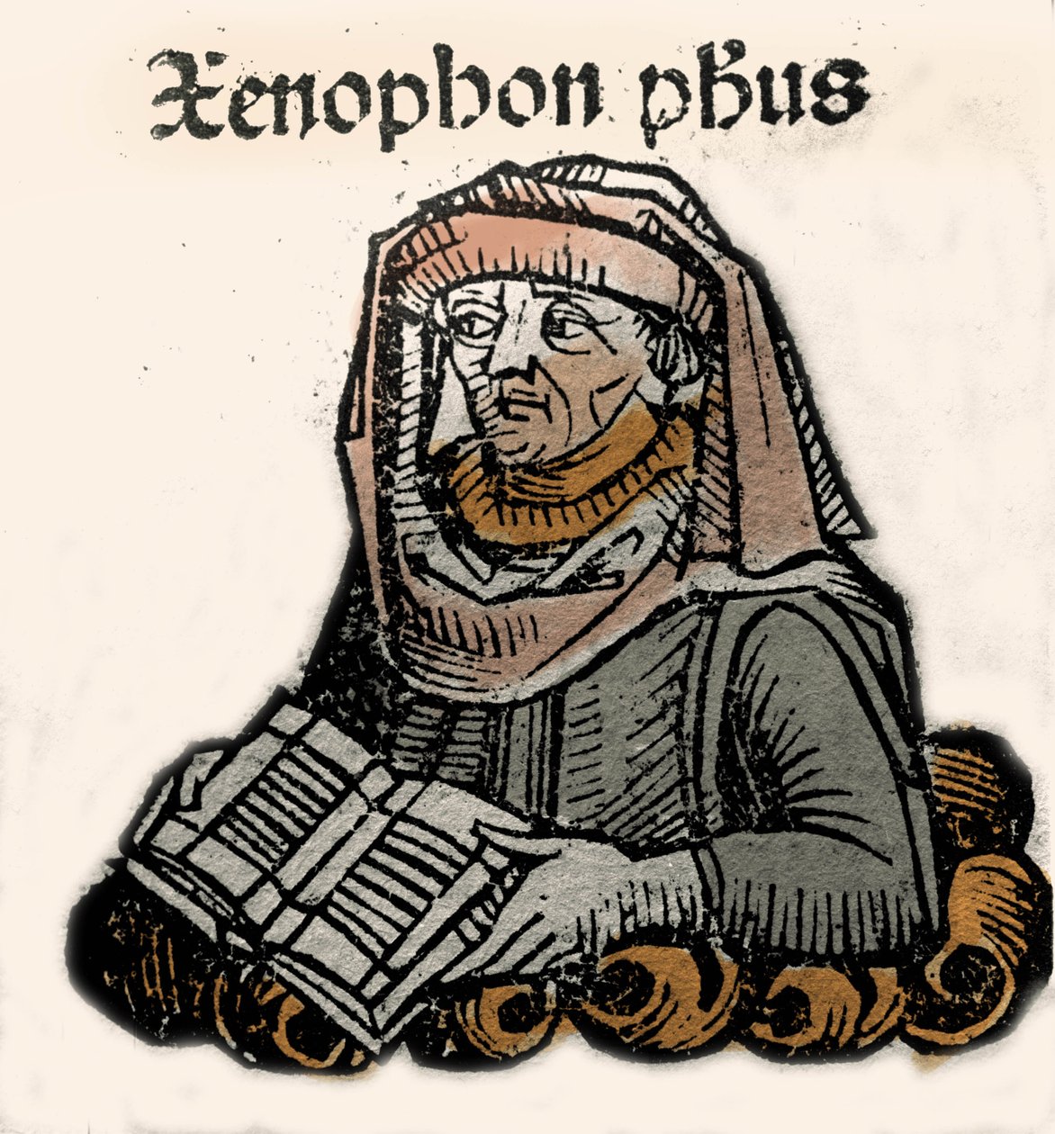 Xenofon av Athen, gresk filosof og historiker (ca. 430-ca. 355 f.Kr.). xylografi av Hartmann Schedel "" Chronicles of Nuremberg "" 1493. av Hartmann Schedel