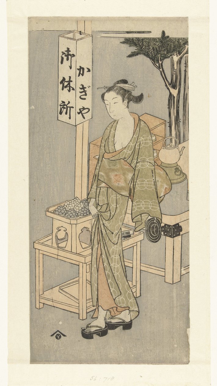 Osen ved Kagiya tebod av Harunobu school