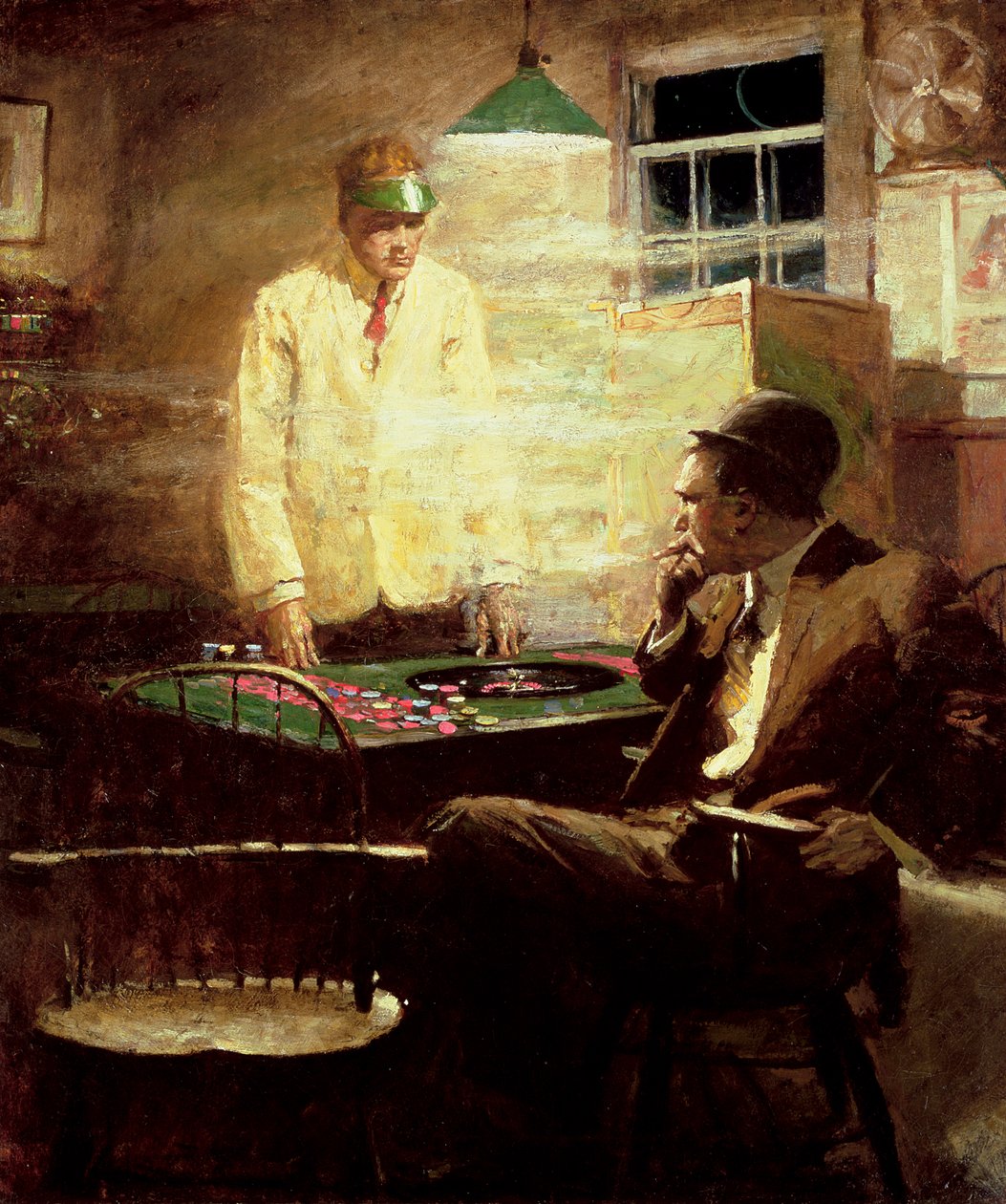 The Gambler (olje på lerret) av Harvey T. Dunn