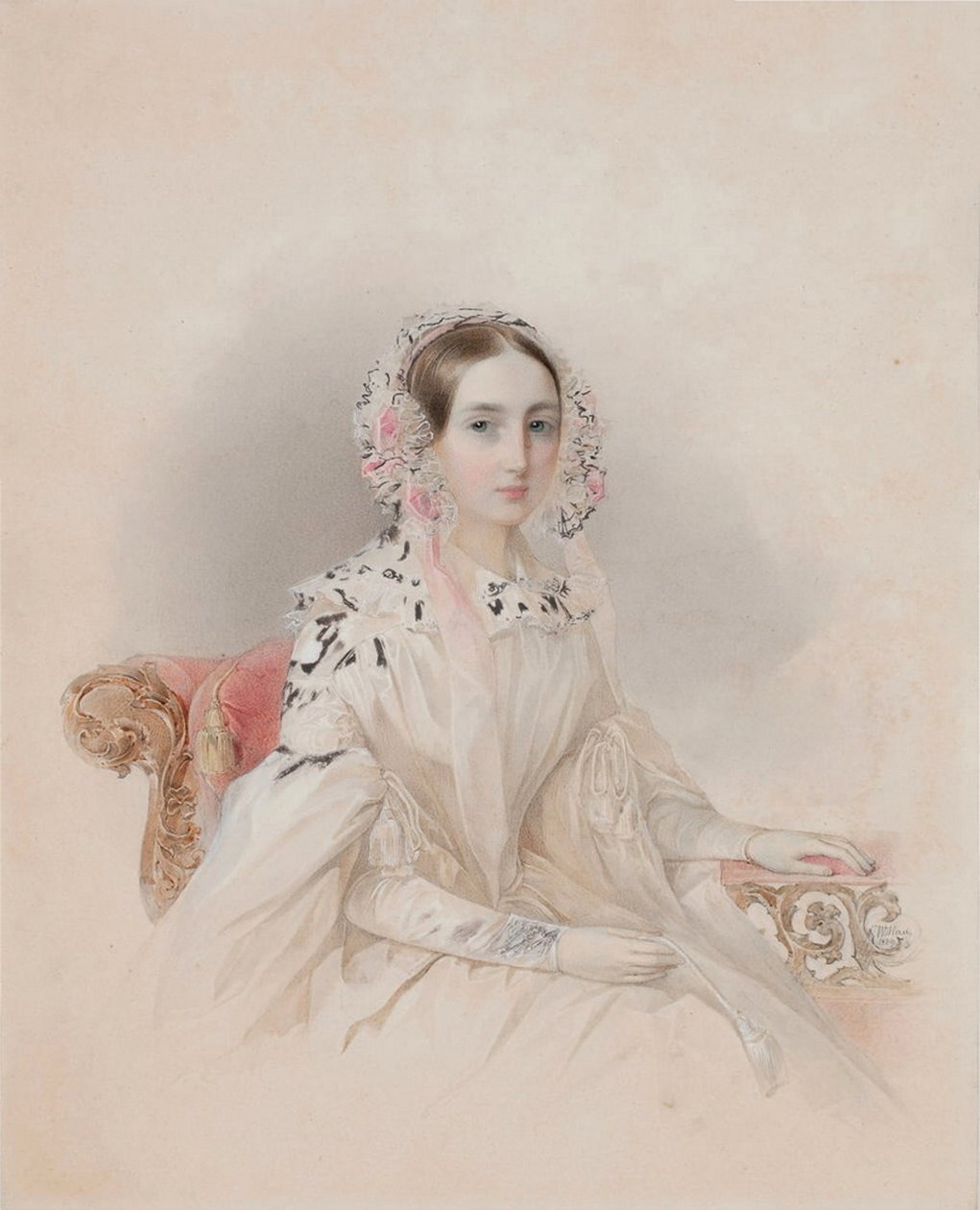 Portrett av prinsesse Therese av Nassau-Weilburg 1815-1871, 1838 av Hau
