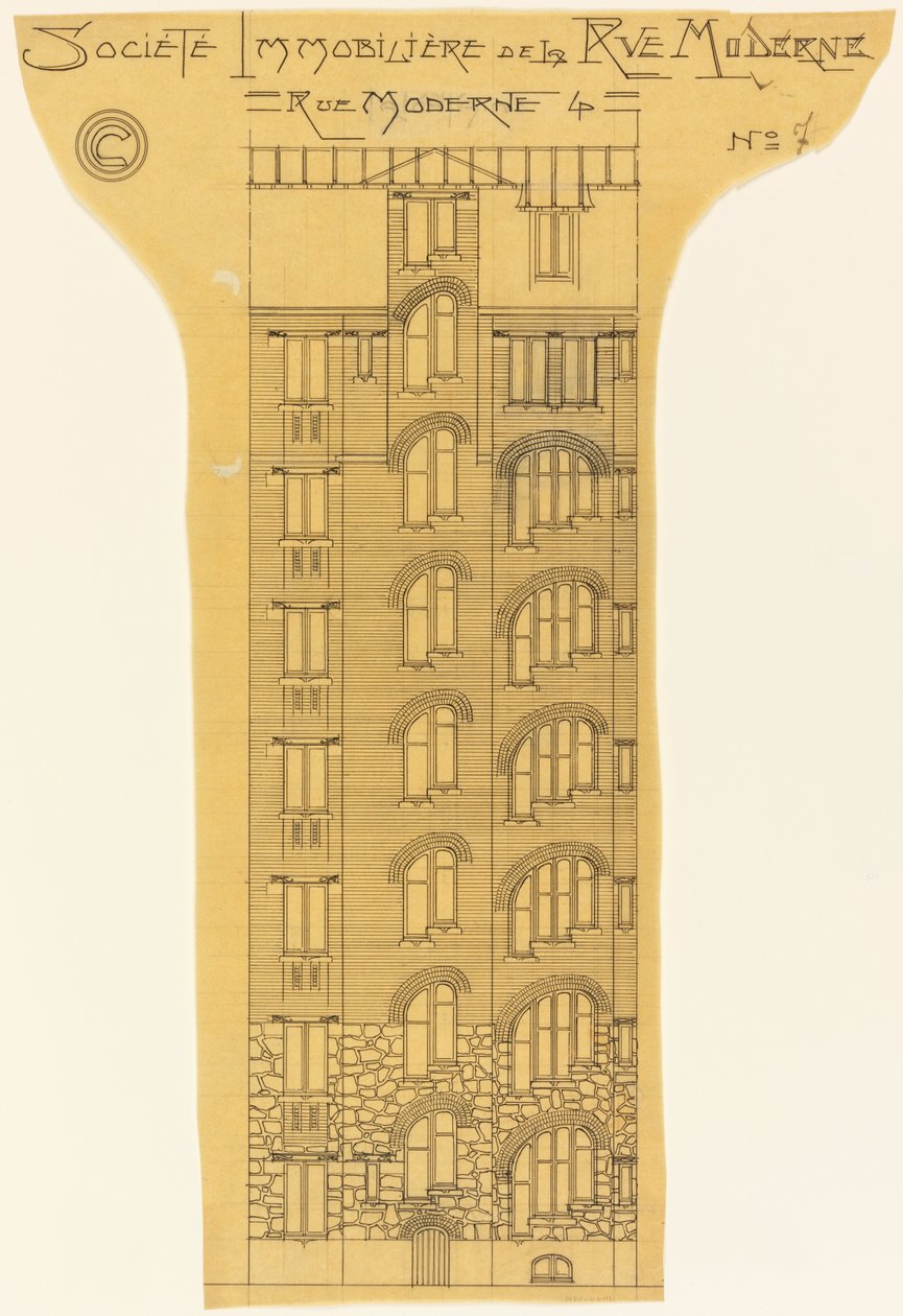 Høyde over en bygård av Hector Guimard