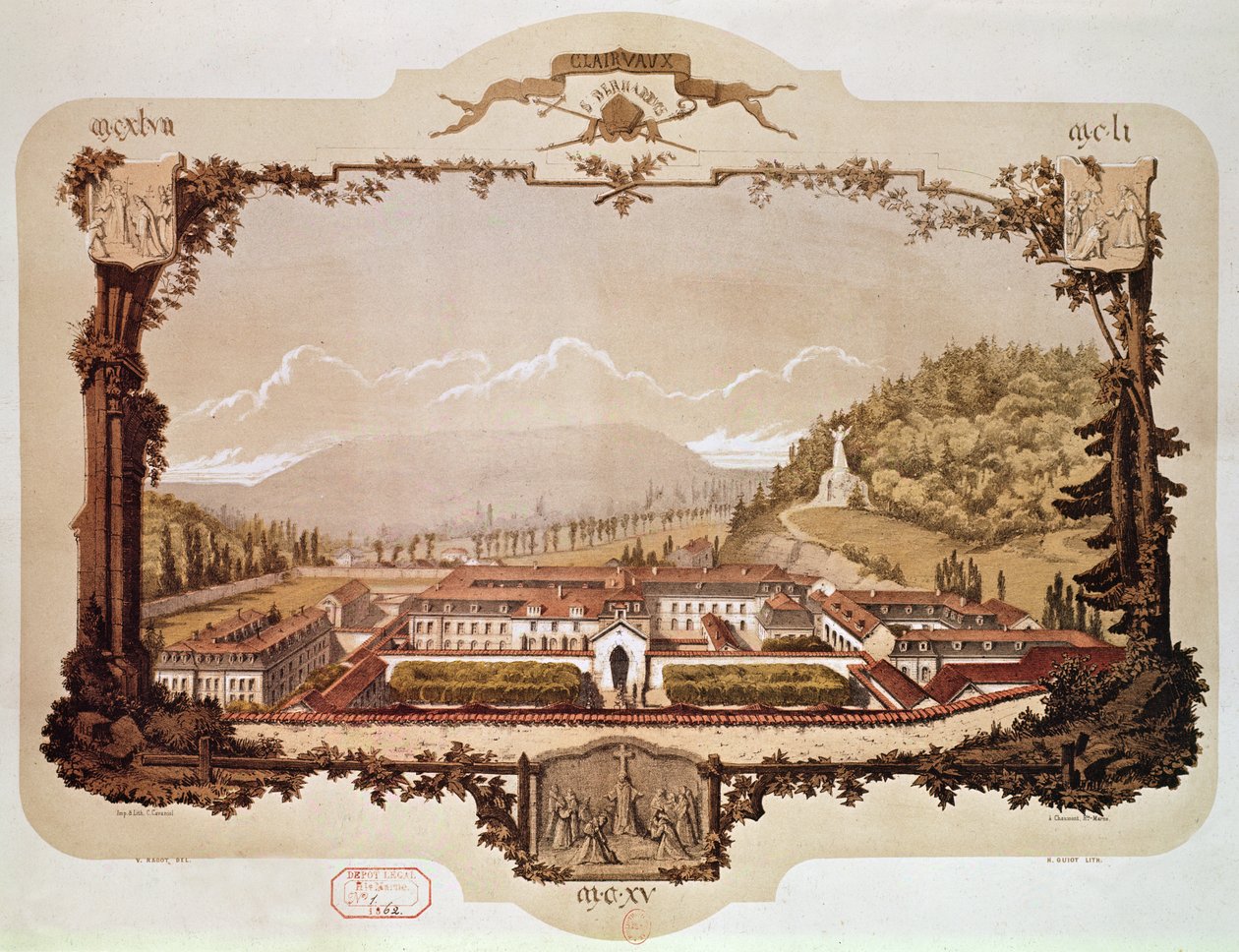 Utsikt over Clairvaux Abbey av Hector Guiot