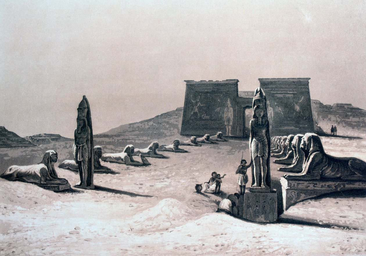 Assebouas tempel, Nubia, Egypt, 1800-tallet av Hector Horeau