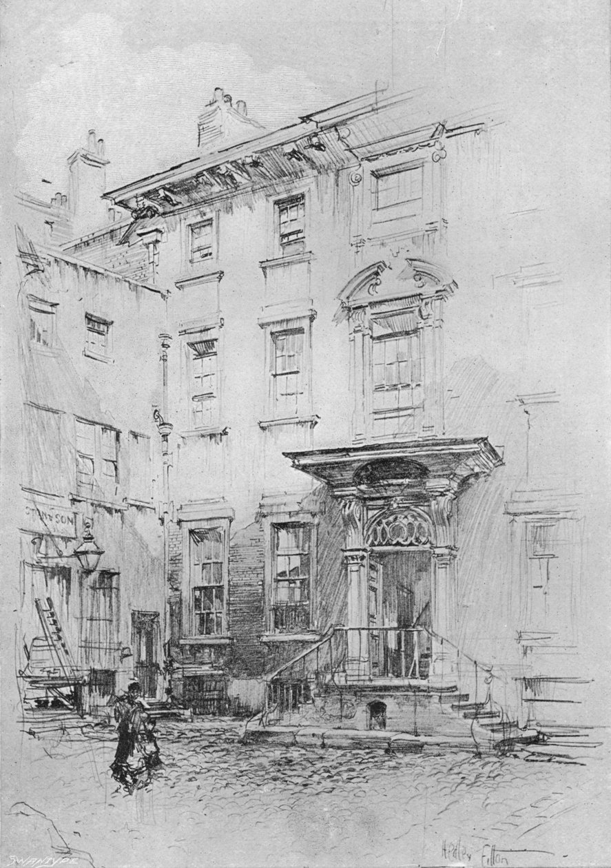 'Sir Christopher Wrens hus, Love Lane', c1902, 1903 av Hedley Fitton