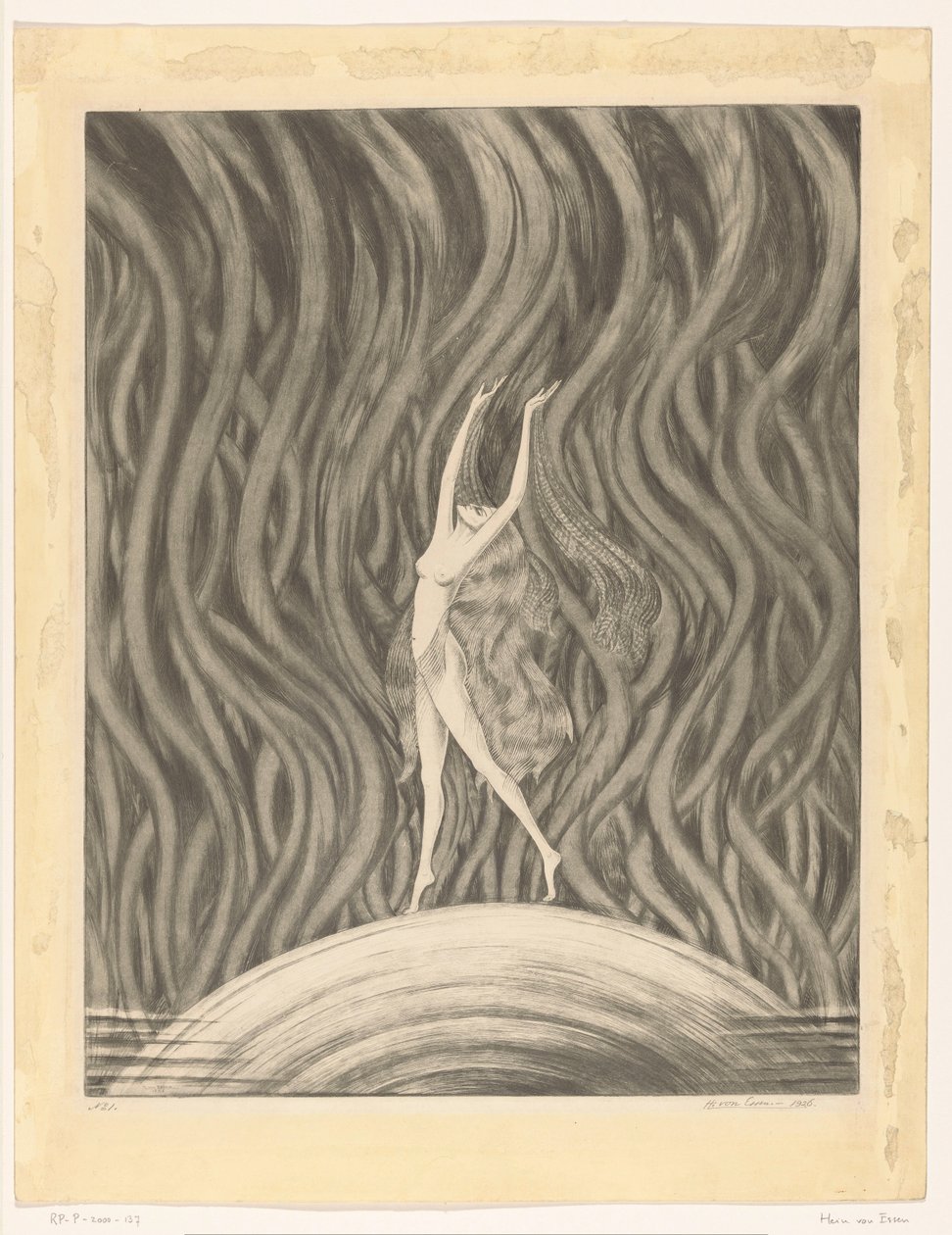 Dansende naken kvinne av Hein von Essen (signed by artist)