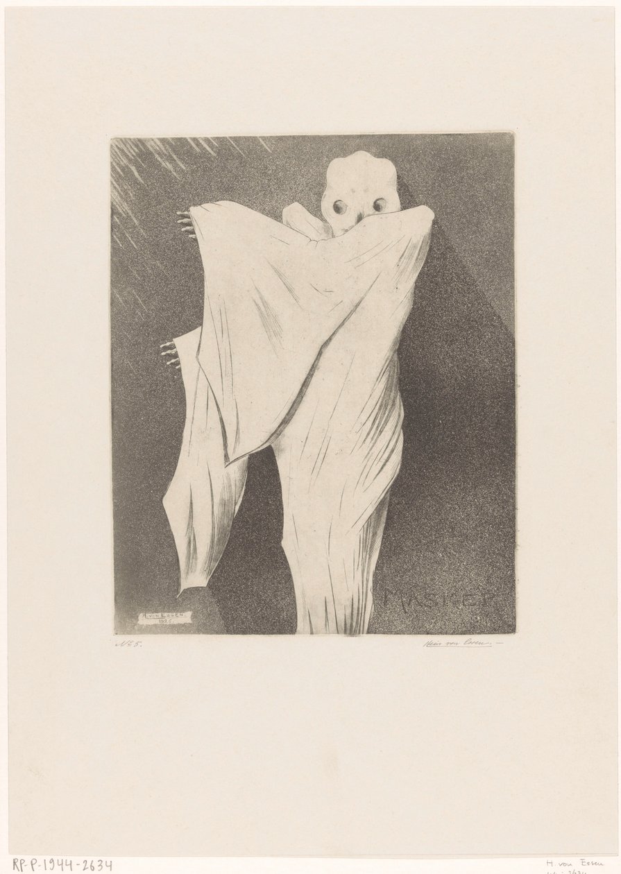 De Dood (original tittel på objekt) Masker (original serietittel på objekt) av Hein von Essen (signed by artist)