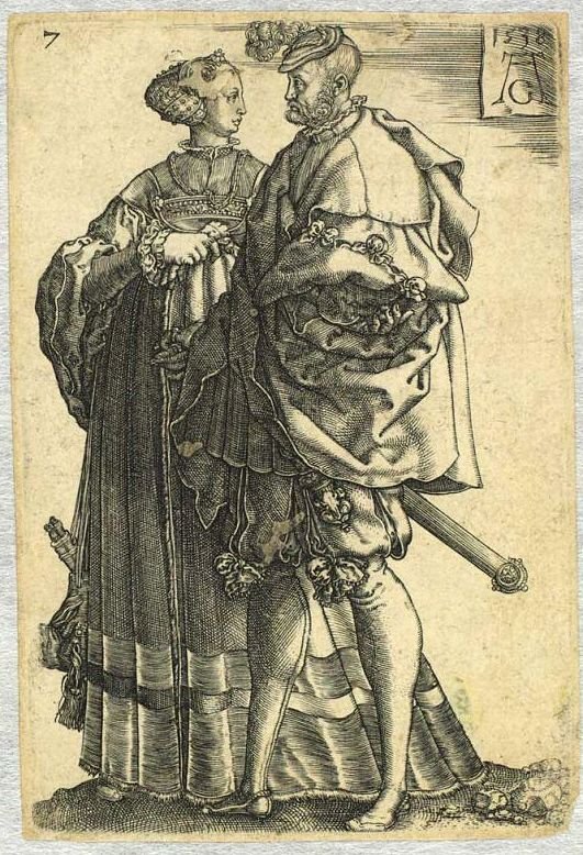 Et dansende par [fra serien The great wedding partiers] av Heinrich Aldegrever