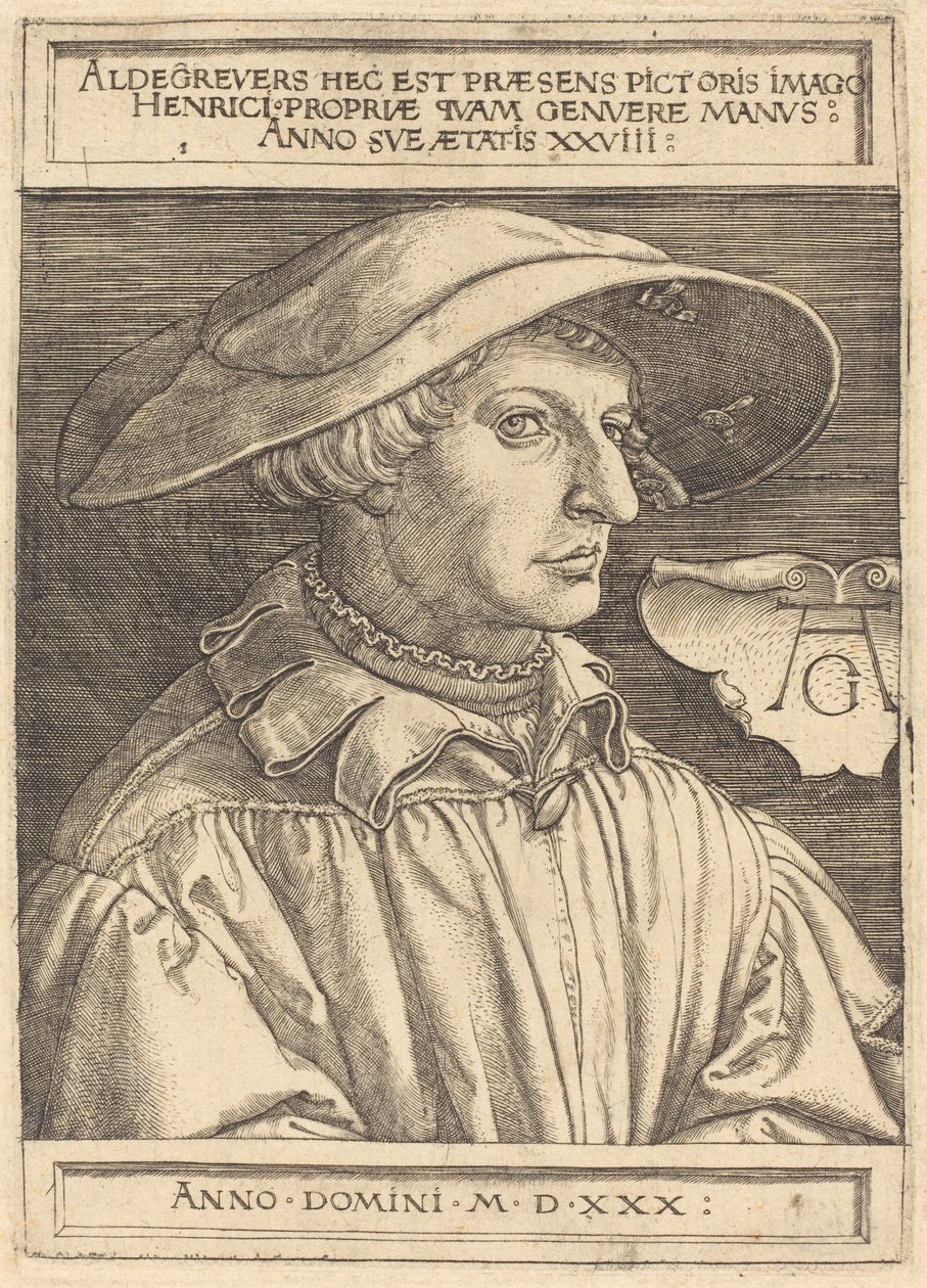 Selvportrett, 1530 av Heinrich Aldegrever