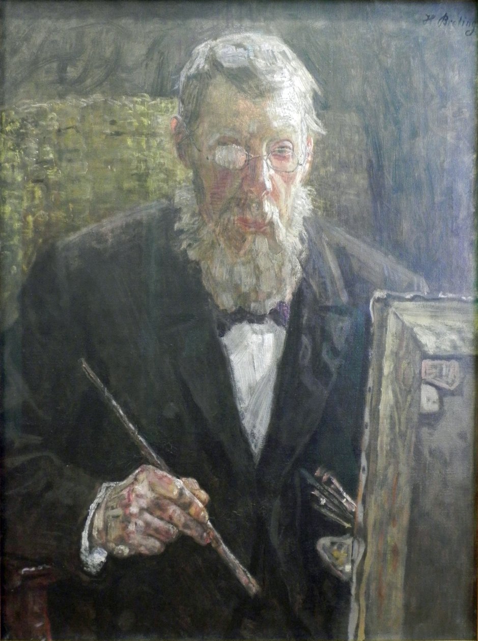 Selvportrett foran staffeliet Selvportrett av Heinrich Breling