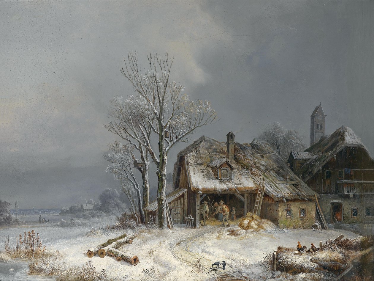 Vinterlandsby av Heinrich Burkel