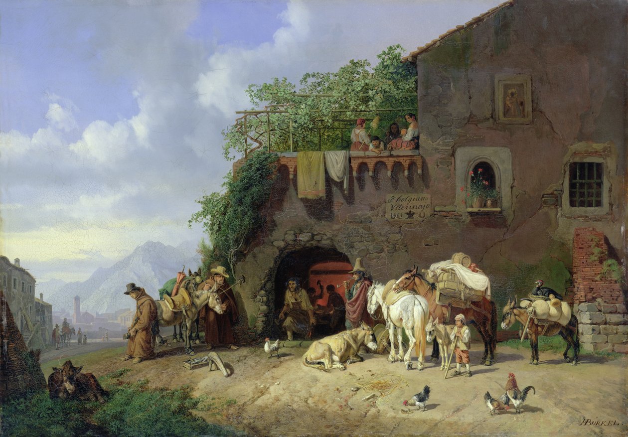 Italian Village Forge av Heinrich Burkel