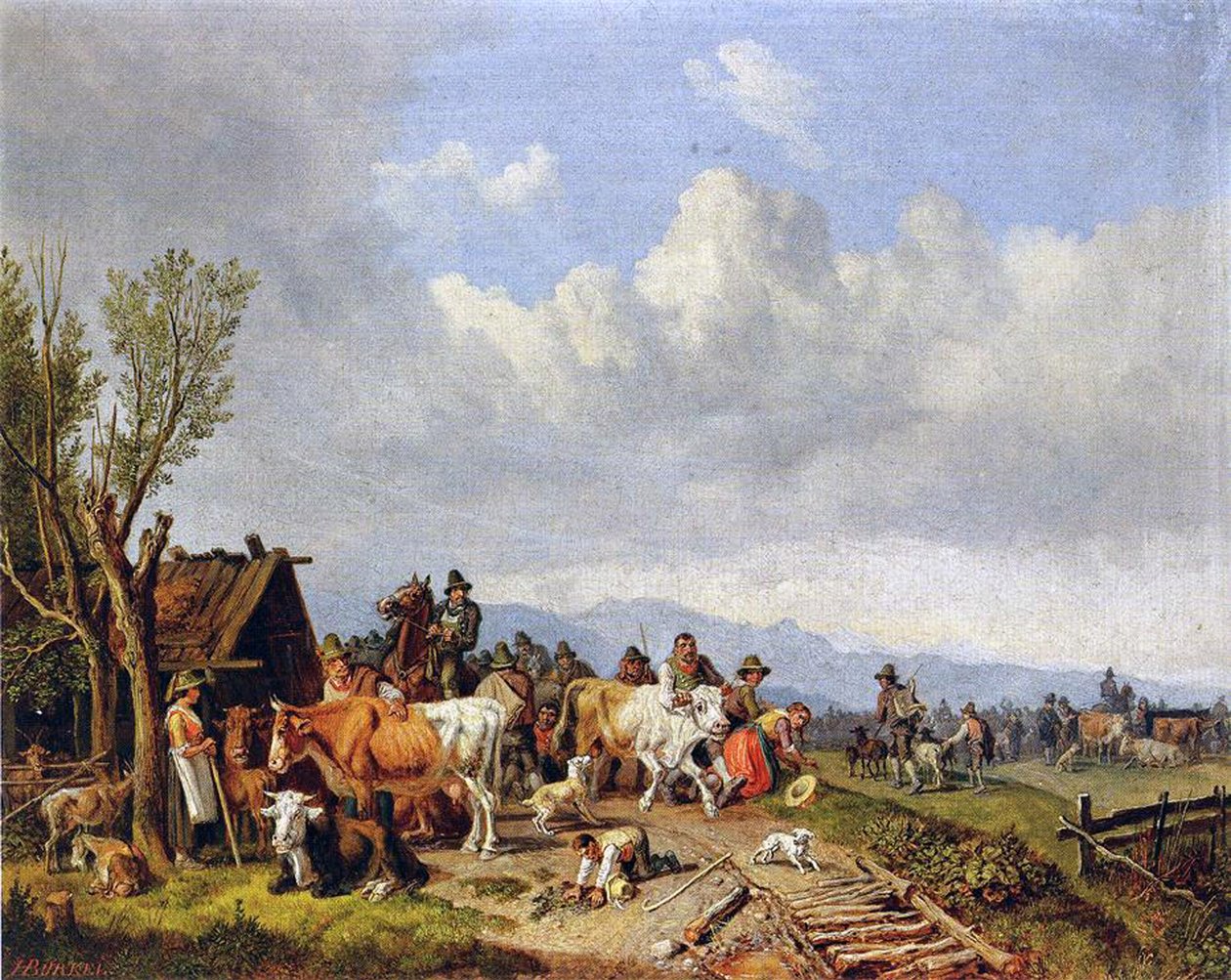 Storfemarkedet, ca. 1866 av Heinrich Burkel