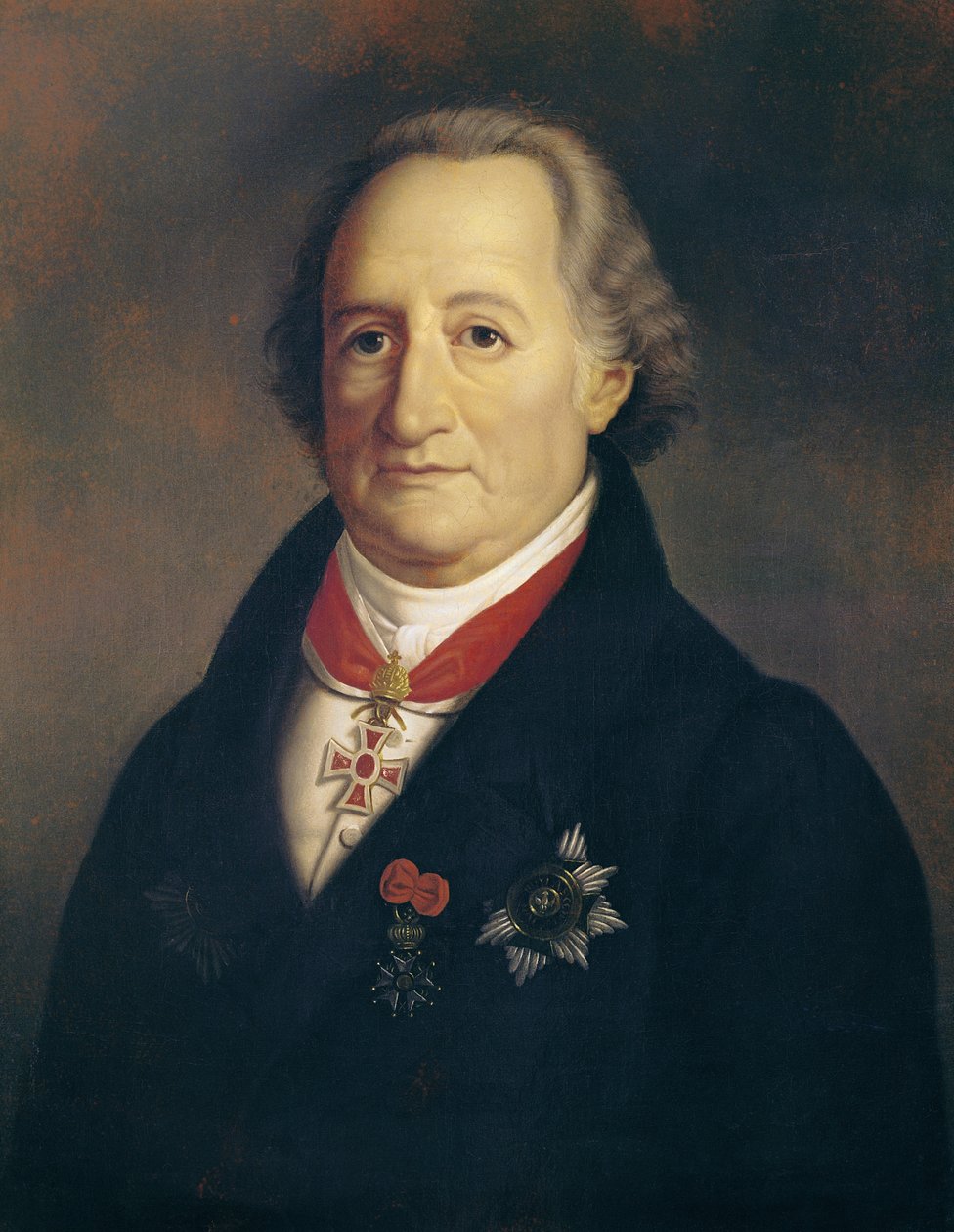 Portrett av Johann Wolfgang von Goethe (1749-1832) med dekorasjoner av Heinrich Cristoph