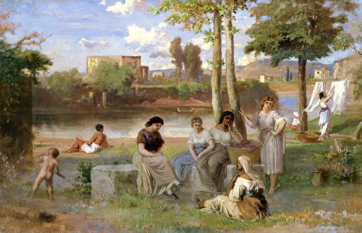 Vasking på Tiberen, 1864 av Heinrich Dreber