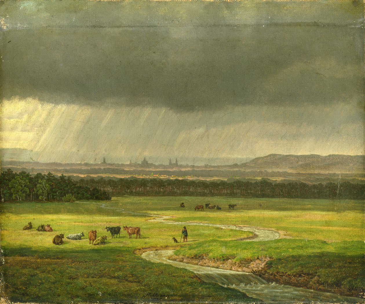 Landskap med Dresden i det fjerne, 1830 av Heinrich Stuhlmann
