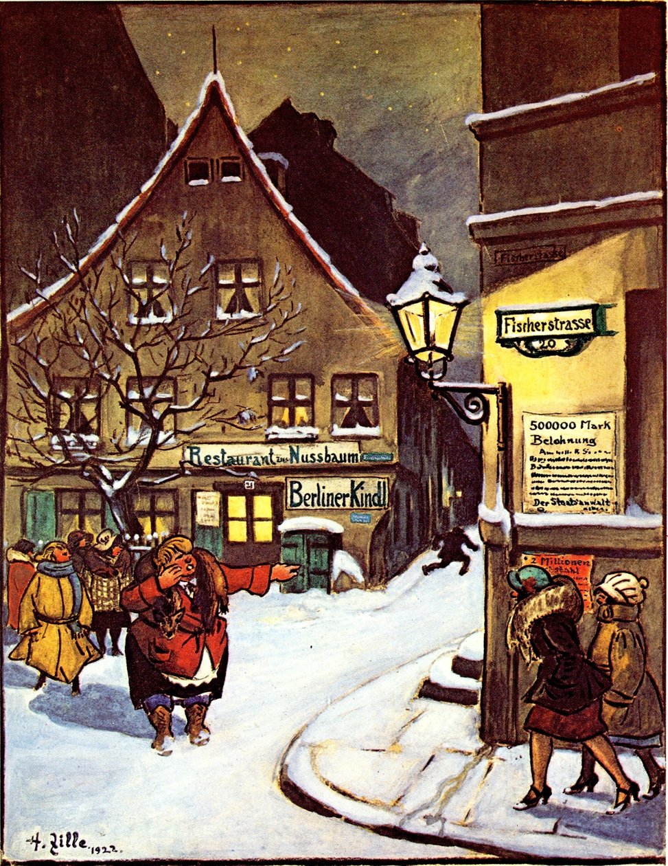 Berlin gatescene Fischerstrae av Heinrich Zille