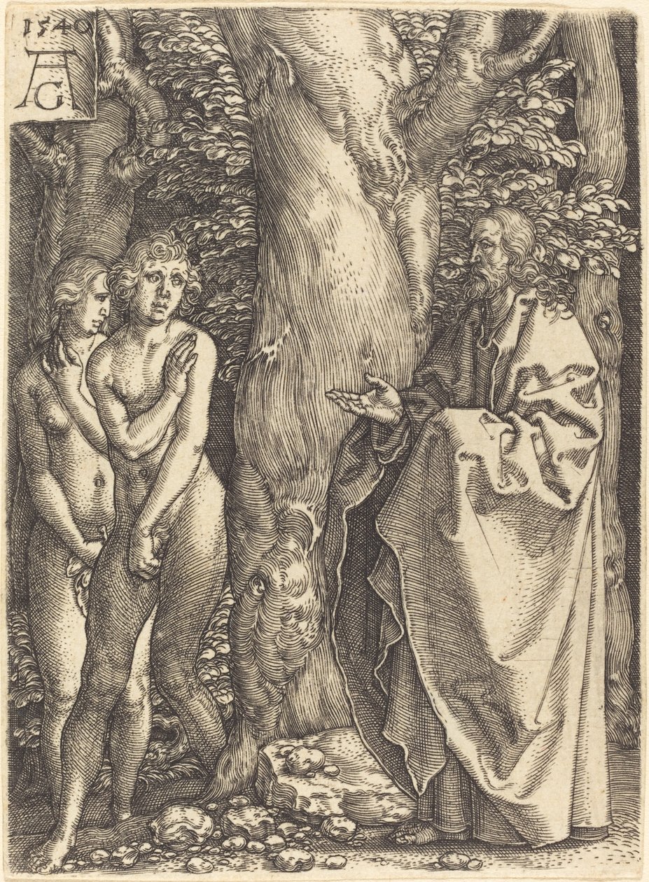 Adam og Eva gjemmer seg av Heinrich Aldegrever