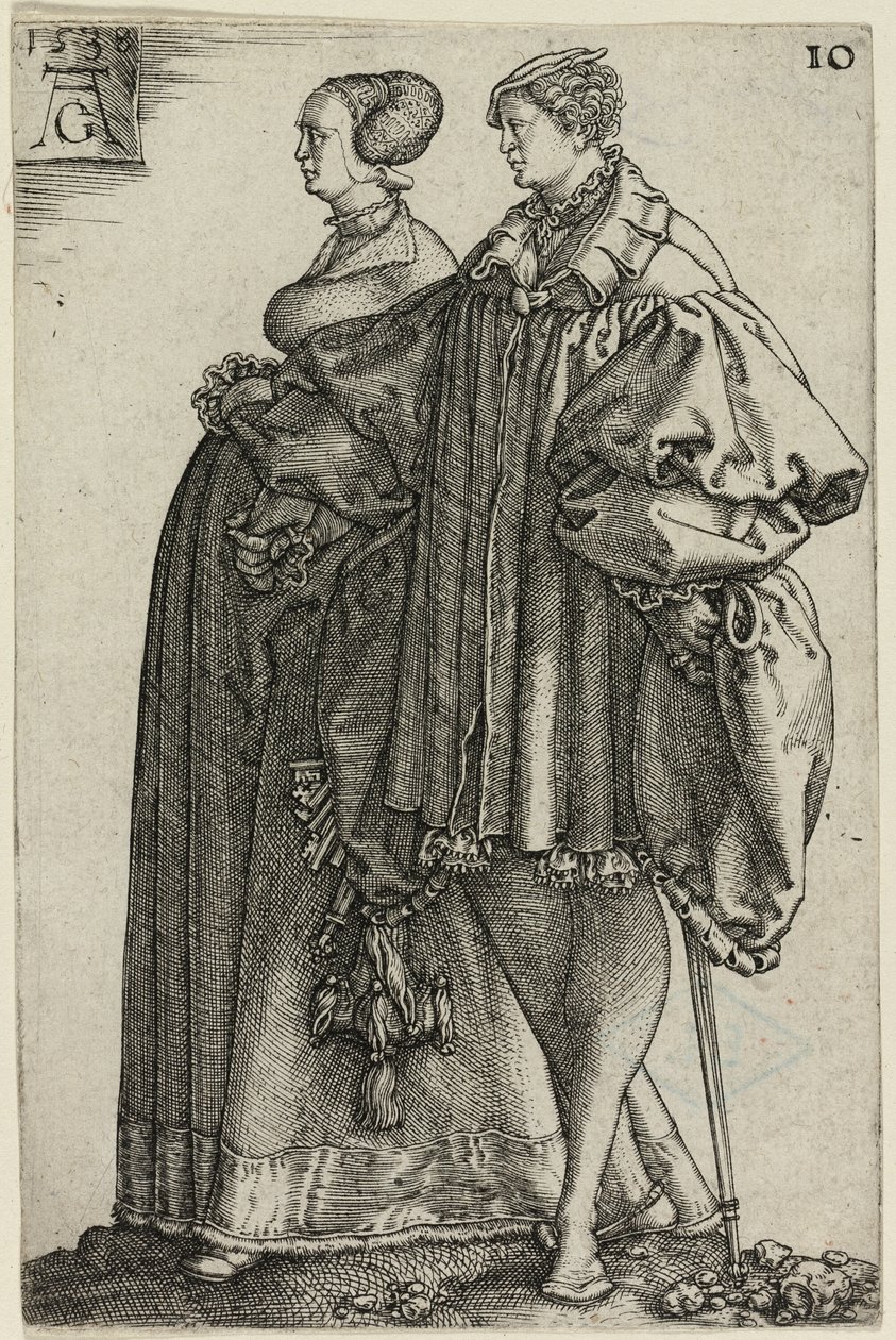 Dansepar, tallerken ti fra The Large Wedding-Dancers av Heinrich Aldegrever