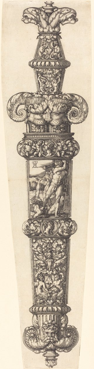 Design for en dolkskjede med Kain og Abel, 1539. av Heinrich Aldegrever