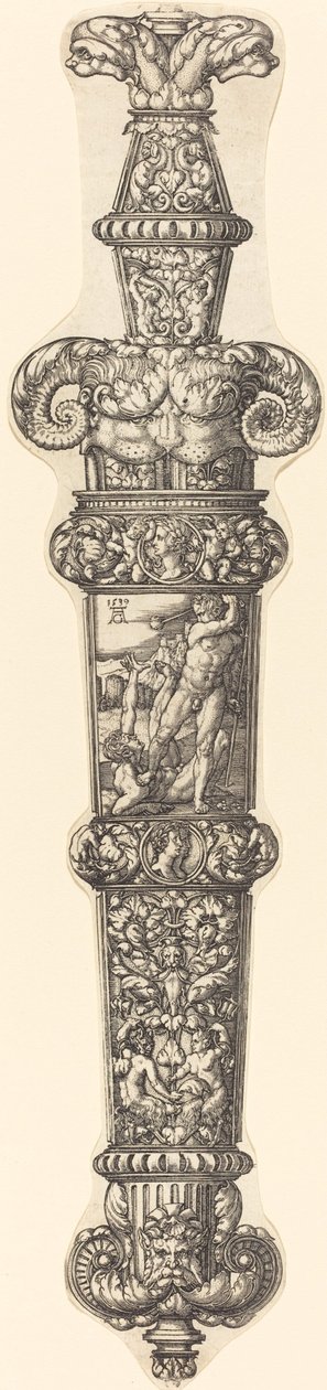 Design for en dolkskjede med Kain og Abel, 1539. av Heinrich Aldegrever