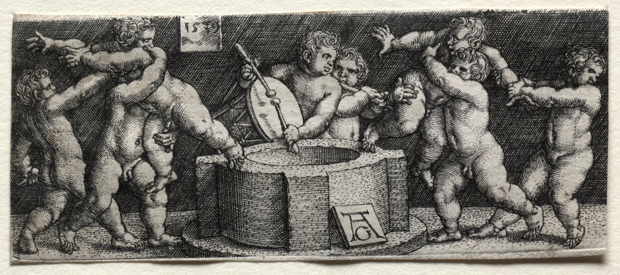 Åtte nakenbarn ved en brønn av Heinrich Aldegrever