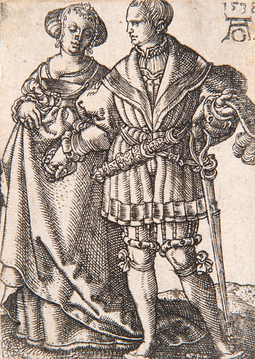 Fra serien The Small Wedding Dancers, 1538. av Heinrich Aldegrever