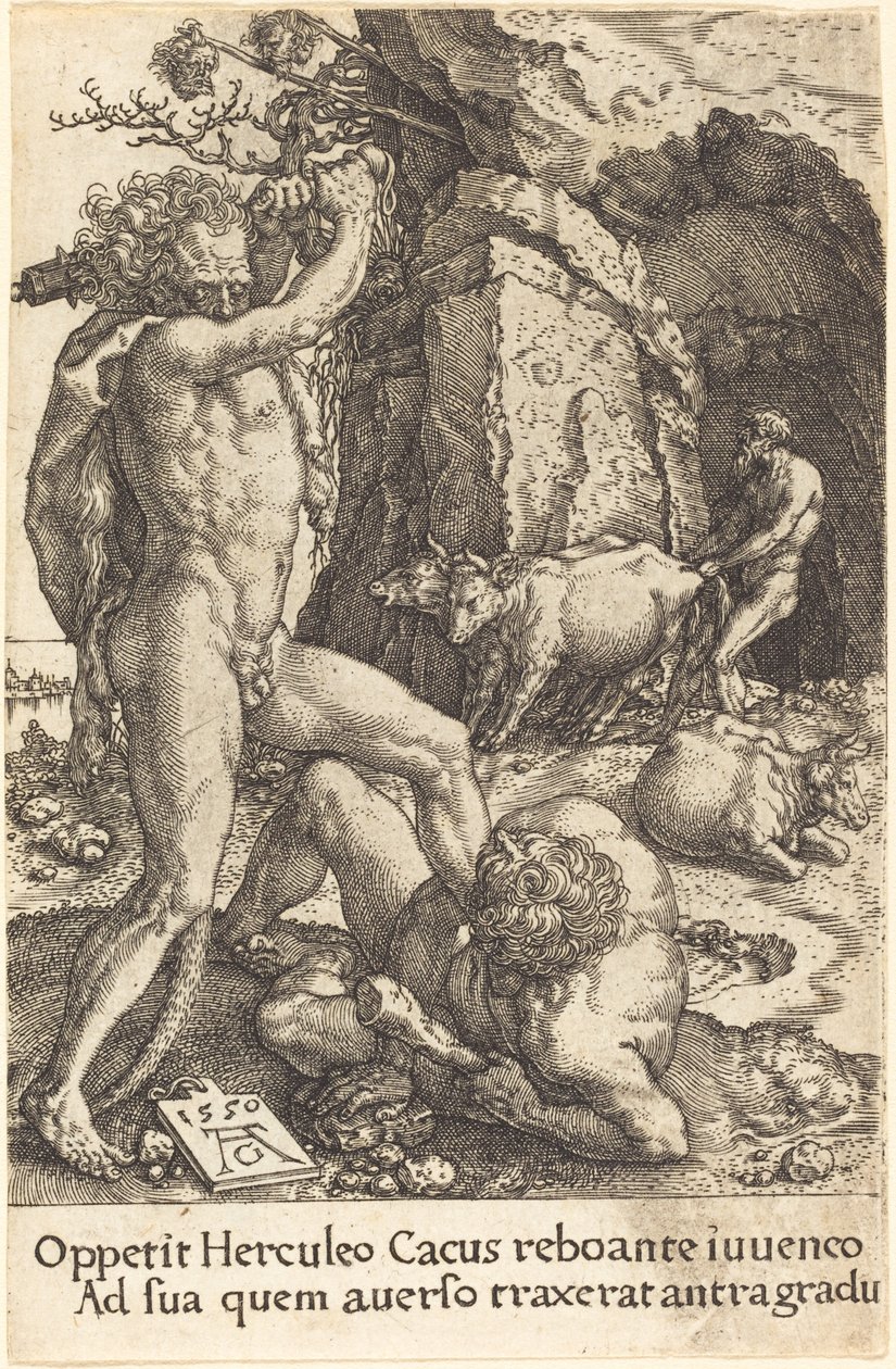 Hercules dreper Cacus av Heinrich Aldegrever