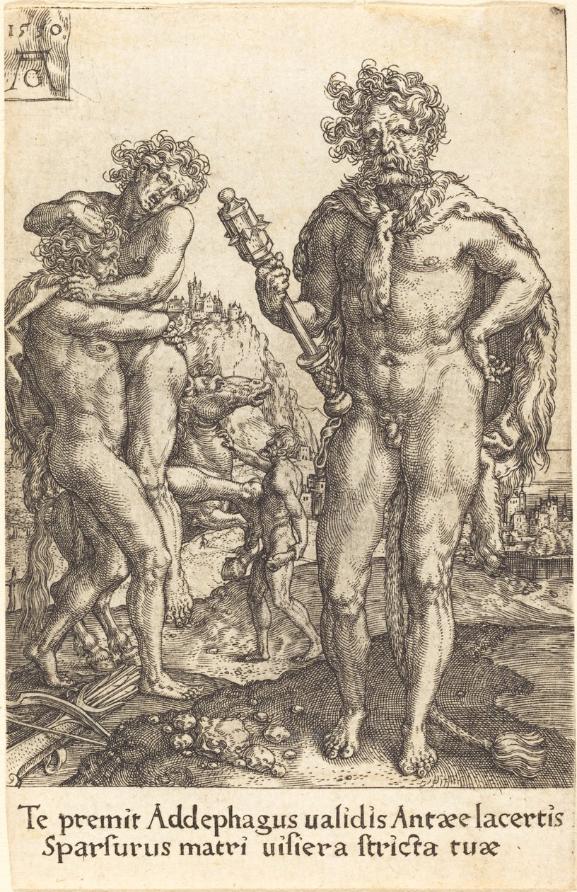 Hercules og Anthaeus av Heinrich Aldegrever