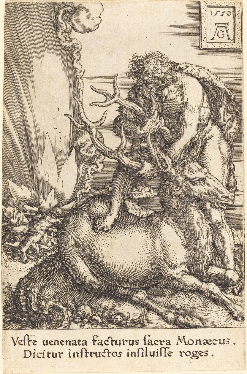 Herkules og hinden av Heinrich Aldegrever