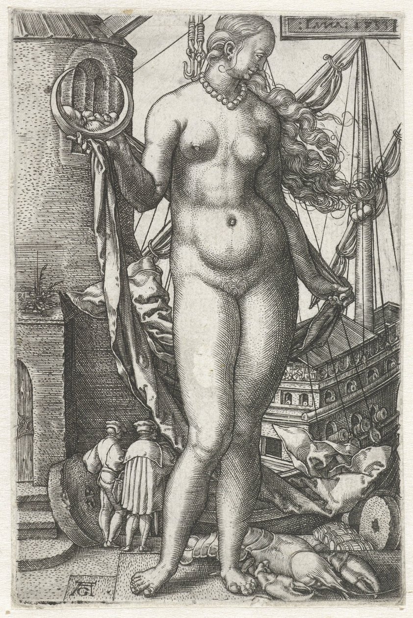 Luna (tittel på objekt) Diana The Seven Planets (serietittel) av Heinrich Aldegrever